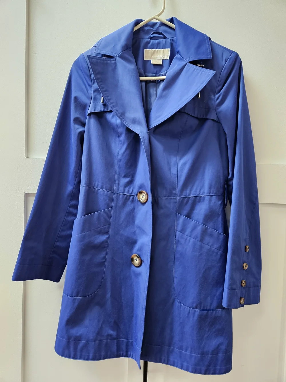 Michael Kors Royal Blue Hooded Trench Coat